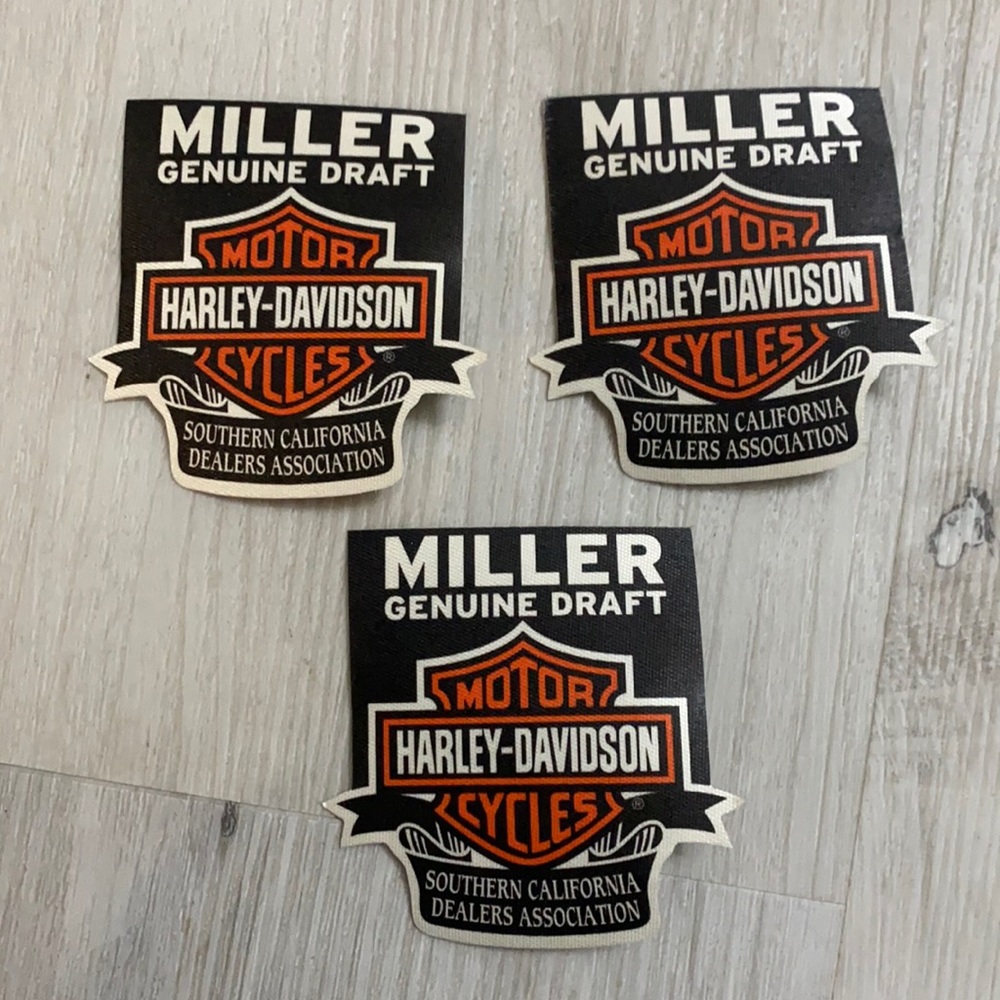 Harley-Davidson X Miller Beer Set of 3 Fabric Harley-Davidson Stickers